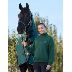 Jersey polar Dublin de mujer con cremallera 1/4 Verde esmeralda oscuro