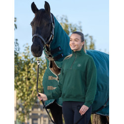 Jersey polar Dublin de mujer con cremallera 1/4 Verde esmeralda oscuro