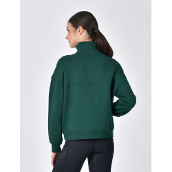 Jersey polar Dublin de mujer con cremallera 1/4 Verde esmeralda oscuro