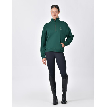 Jersey polar Dublin de mujer con cremallera 1/4 Verde esmeralda oscuro Jersey polar Dublin de mujer con cremallera 1/4 Verde esmeralda oscuro