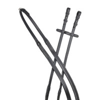 Riendas planas Collegiate ComFiTec Opulux de goma Negro Riendas planas Collegiate ComFiTec Opulux de goma Negro