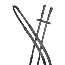 Riendas planas Collegiate ComFiTec Opulux de goma Negro Riendas planas Collegiate ComFiTec Opulux de goma Negro