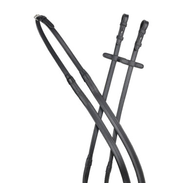 Riendas planas Collegiate ComFiTec Opulux de goma Negro Riendas planas Collegiate ComFiTec Opulux de goma Negro