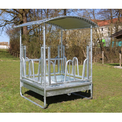 Comedero para heno con techo Hobby Kerbl galvanizado 1.5 x 1.5 m 8 caballos