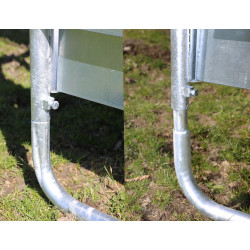 Pesebre cuadrado con techo Hobby Kerbl galvanizado 1,5 x 1,5 m para 8 caballos