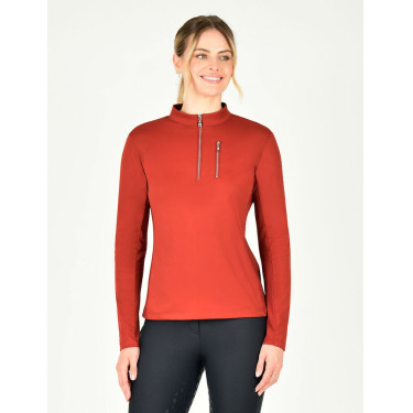 Camiseta de equitación Weatherbeeta Reno de manga larga Ocre rojo Camiseta de equitación Weatherbeeta Reno de manga larga Ocre rojo
