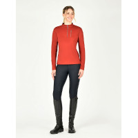 Camiseta de equitación Weatherbeeta Reno de manga larga Ocre rojo