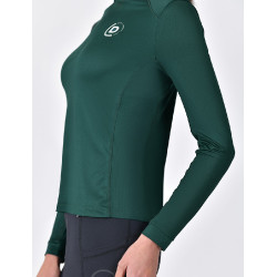 Top de equitación de manga larga Dublin transpirable para mujer Verde esmeralda oscuro