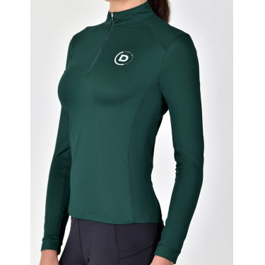 Top de equitación de manga larga Dublin transpirable para mujer Verde esmeralda oscuro
