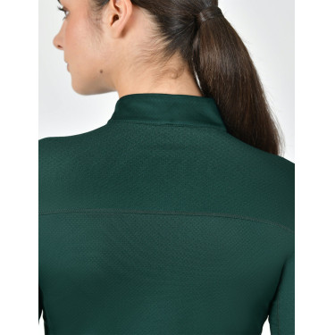 Top de equitación de manga larga Dublin transpirable para mujer Verde esmeralda oscuro