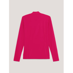Capa base Tommy Hilfiger Equestrian de manga larga y cuello para mujer Cereza Capa base Tommy Hilfiger Equestrian de manga larga y cuello para mujer Cereza