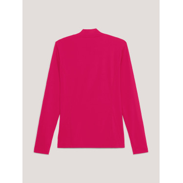 Capa base Tommy Hilfiger Equestrian de manga larga y cuello para mujer Cereza Capa base Tommy Hilfiger Equestrian de manga larga y cuello para mujer Cereza