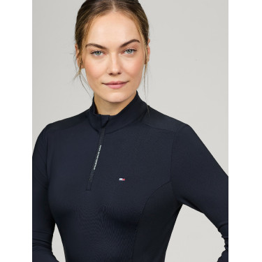 Capa base Tommy Hilfiger Equestrian Milo 1/4 cremallera mujer Cielo del desierto Azul Capa base Tommy Hilfiger Equestrian Milo 1/4 cremallera mujer Cielo del desierto Azul