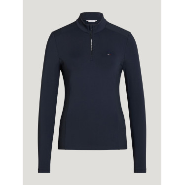 Capa base Tommy Hilfiger Equestrian Milo 1/4 cremallera mujer Cielo del desierto Azul Capa base Tommy Hilfiger Equestrian Milo 1/4 cremallera mujer Cielo del desierto Azul