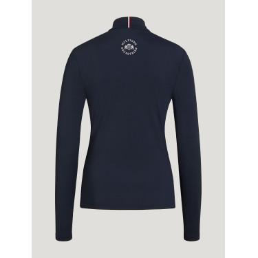 Capa base Tommy Hilfiger Equestrian Milo 1/4 cremallera mujer Cielo del desierto Azul Capa base Tommy Hilfiger Equestrian Milo 1/4 cremallera mujer Cielo del desierto Azul