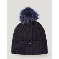 Gorro con pompón Tommy Hilfiger Equestrian Perry Cielo del desierto Azul Gorro con pompón Tommy Hilfiger Equestrian Perry Cielo del desierto Azul