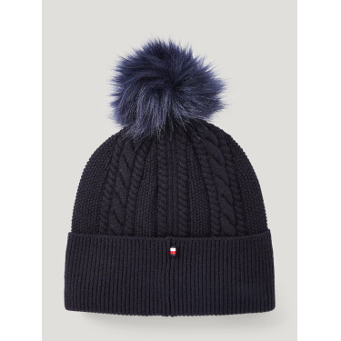 Gorro con pompón Tommy Hilfiger Equestrian Perry Cielo del desierto Azul Gorro con pompón Tommy Hilfiger Equestrian Perry Cielo del desierto Azul