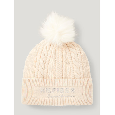Gorro con pompón Tommy Hilfiger Equestrian Perry Gris pardo Marrón