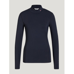 Polo de cuello alto Tommy Hilfiger Equestrian Ava para mujer Cielo del desierto Azul Polo de cuello alto Tommy Hilfiger Equestrian Ava para mujer Cielo del desierto Azul