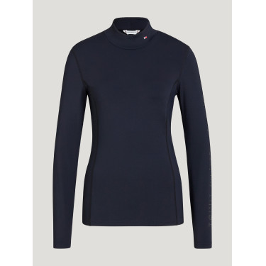 Polo de cuello alto Tommy Hilfiger Equestrian Ava para mujer Cielo del desierto Azul Polo de cuello alto Tommy Hilfiger Equestrian Ava para mujer Cielo del desierto Azul