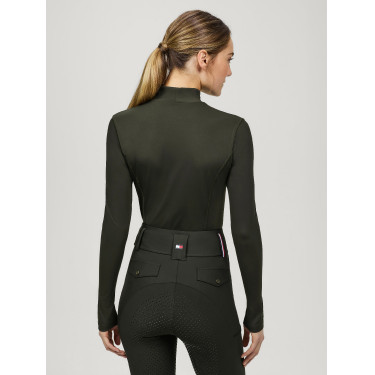 Polo de cuello alto Tommy Hilfiger Equestrian Ava para mujer Negro