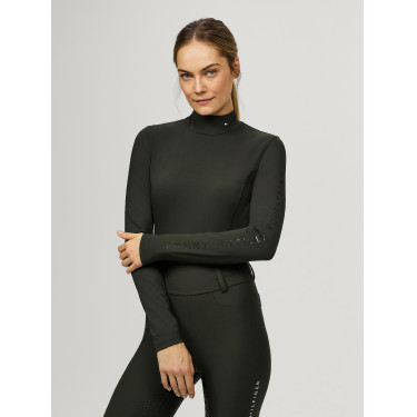 Polo de cuello alto Tommy Hilfiger Equestrian Ava para mujer Negro