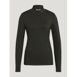 Polo de cuello alto Tommy Hilfiger Equestrian Ava para mujer Negro