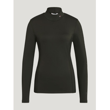 Polo de cuello alto Tommy Hilfiger Equestrian Ava para mujer Negro
