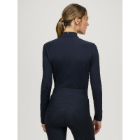 Polo de invierno de manga larga Tommy Hilfiger Equestrian 1/4 zip Beth mujer Cielo del desierto Azul Polo de invierno de manga larga Tommy Hilfiger Equestrian 1/4 zip Beth mujer Cielo del desierto Azul