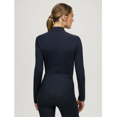 Polo de invierno de manga larga Tommy Hilfiger Equestrian 1/4 zip Beth mujer Cielo del desierto Azul Polo de invierno de manga larga Tommy Hilfiger Equestrian 1/4 zip Beth mujer Cielo del desierto Azul