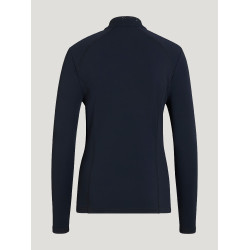 Polo de invierno de manga larga Tommy Hilfiger Equestrian 1/4 zip Beth mujer Cielo del desierto Azul Polo de invierno de manga larga Tommy Hilfiger Equestrian 1/4 zip Beth mujer Cielo del desierto Azul