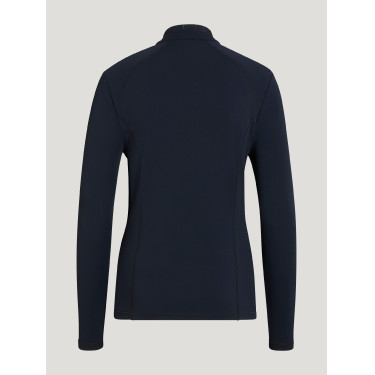 Polo de invierno de manga larga Tommy Hilfiger Equestrian 1/4 zip Beth mujer Cielo del desierto Azul Polo de invierno de manga larga Tommy Hilfiger Equestrian 1/4 zip Beth mujer Cielo del desierto Azul