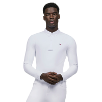 Polo de concurso de manga larga Tommy Hilfiger Equestrian Eaton para hombre Blanco óptico Polo de concurso de manga larga Tommy Hilfiger Equestrian Eaton para hombre Blanco óptico