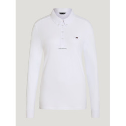 Polo de concurso de manga larga Tommy Hilfiger Equestrian Eaton para hombre Blanco óptico Polo de concurso de manga larga Tommy Hilfiger Equestrian Eaton para hombre Blanco óptico