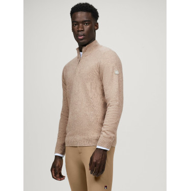 Jersey de cachemir Tommy Hilfiger Equestrian 1/2 cremallera Oakfield hombre Gris pardo Marrón