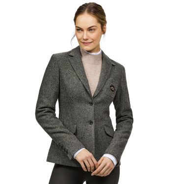 Americana blazer Tommy Hilfiger Equestrian Albany tweed mujer Gris mezclado