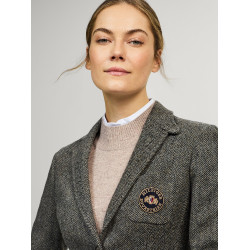 Americana blazer Tommy Hilfiger Equestrian Albany tweed mujer Gris mezclado