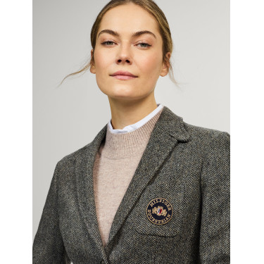 Americana blazer Tommy Hilfiger Equestrian Albany tweed mujer Gris mezclado
