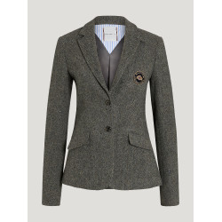 Americana blazer Tommy Hilfiger Equestrian Albany tweed mujer Gris mezclado