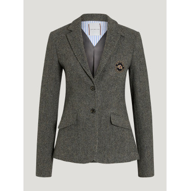 Americana blazer Tommy Hilfiger Equestrian Albany tweed mujer Gris mezclado