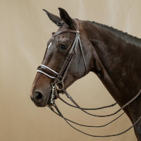 Brida Working de Dy'on Muserola Ancha Brillante Forro Blanco Castaño Marrón