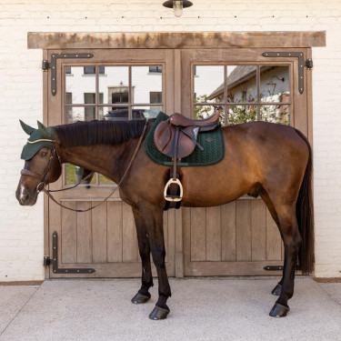 Capa antimoscas Kentucky Wellington Velvet Mini Perlas Verde abeto Capa antimoscas Kentucky Wellington Velvet Mini Perlas Verde abeto