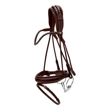 Brida con muserola ancha de cuero suave Dy'on Castaño Marrón