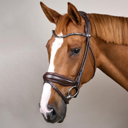 Brida con muserola ancha de cuero suave Dy'on Castaño Marrón