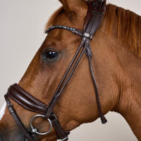 Brida con muserola ancha de cuero suave Dy'on Castaño Marrón Brida con muserola ancha de cuero suave Dy'on Castaño Marrón