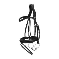 Brida con muserola media de cuero suave Dy'on Negro