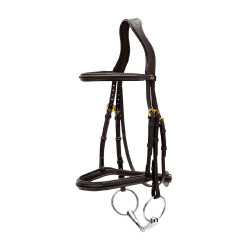 Brida con muserola trenzada sin barbada Dy'on Negro