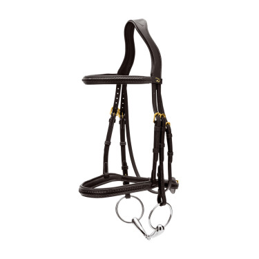 Brida con muserola trenzada sin barbada Dy'on Negro