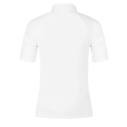 Camiseta de concurso Kentucky Classic para mujer con cremallera con purpurina de manga corta Blanco Camiseta de concurso Kentucky Classic para mujer con cremallera con purpurina de manga corta Blanco