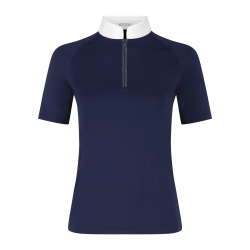 Camiseta de concurso Kentucky Classic para mujer con cremallera con purpurina de manga corta Marino Azul marino